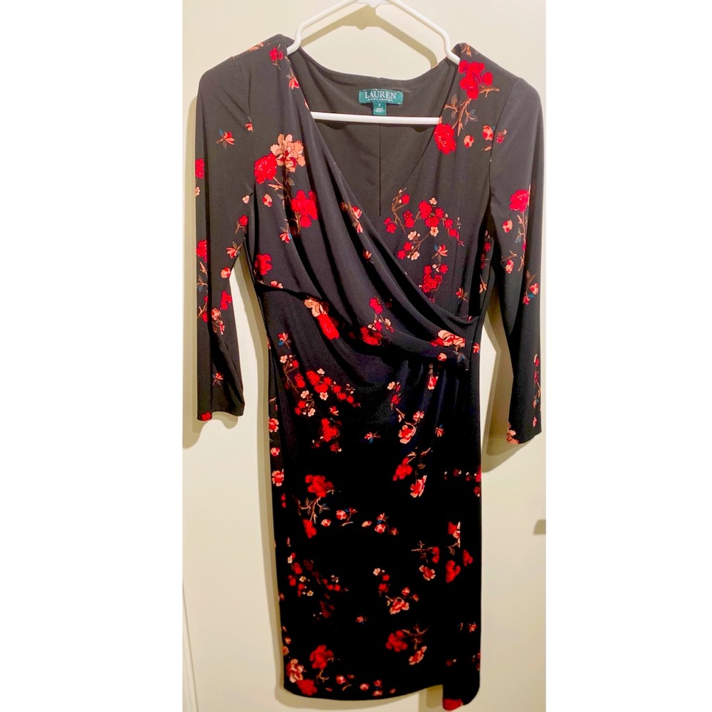 Lauren Ralph Lauren Floral V-Neck Dress - Sz 2
